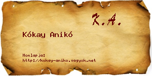 Kókay Anikó névjegykártya