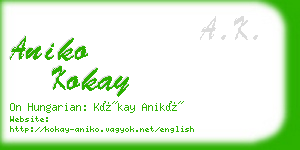 aniko kokay business card